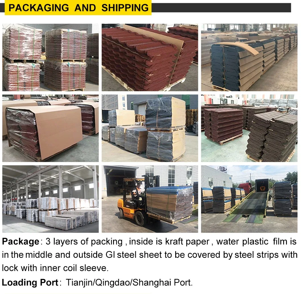 Factory Direct Sales Stone Chip Coated Steel Roof Shingles Types Asphalt Tiles