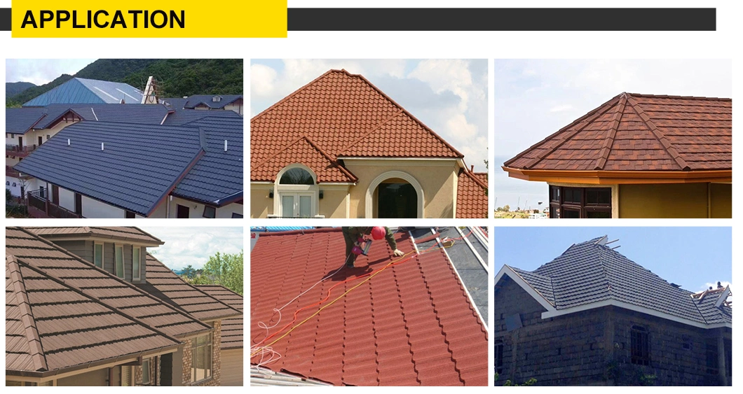 Factory Direct Sales Stone Chip Coated Steel Roof Shingles Types Asphalt Tiles